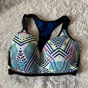 Victorias Secret VSX Multicolored Racerback Padded Sports Bra 32DDD